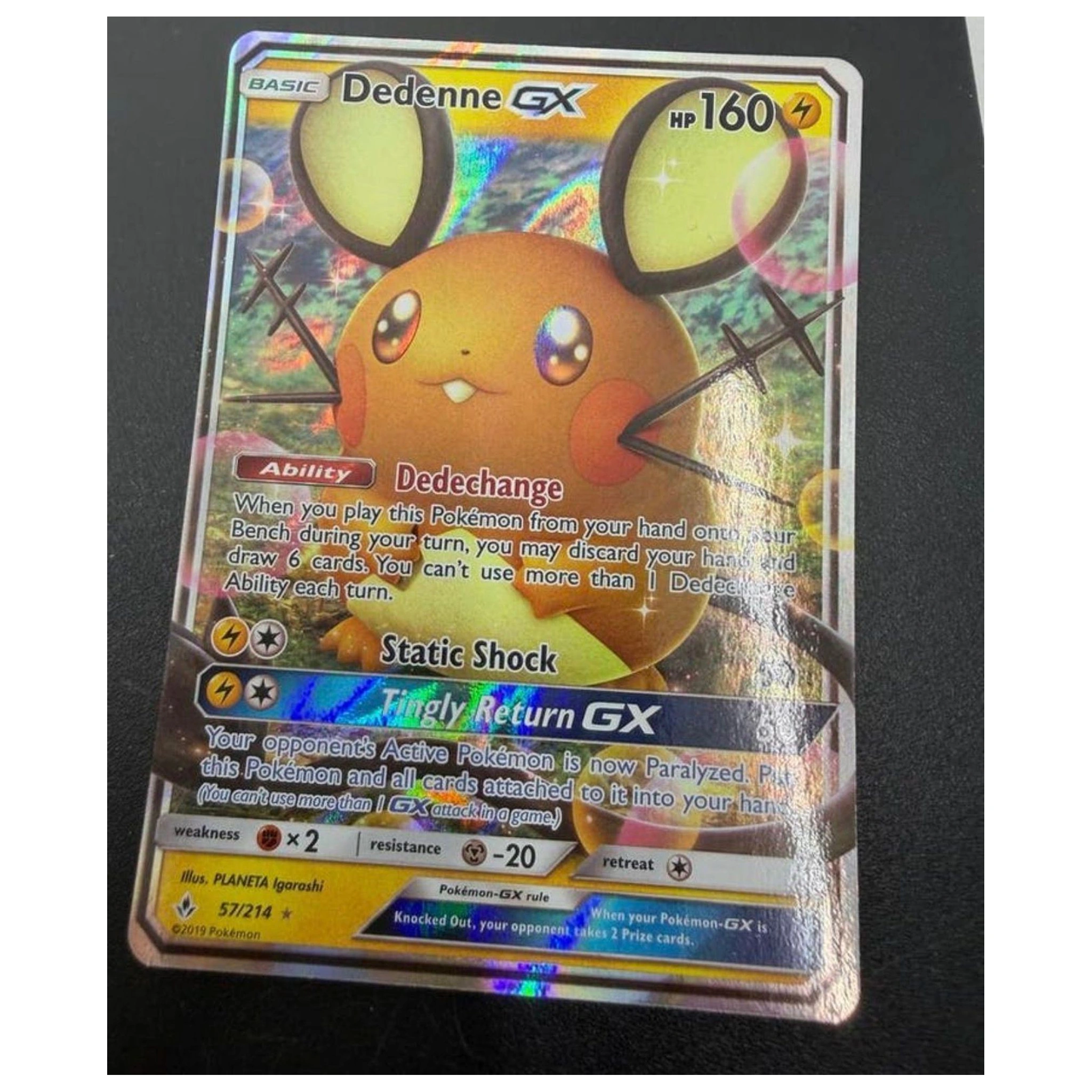 Pokemon Dedenne GX — Unbroken Bonds 57/214 (Pokemon Kaarten) Losse kaart — Goede staat — origineel kopen bij Gameshop Enter
