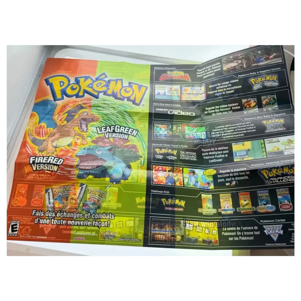 Pokemon FireRed & LeafGreen — originele promo-poster/flyer Game Boy Advance Voorkant — Los accessoire