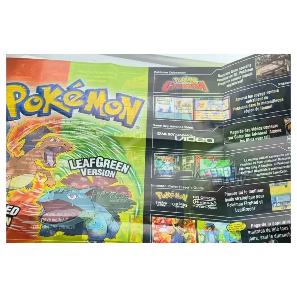 Pokemon FireRed & LeafGreen — originele promo-poster/flyer Game Boy Advance Label — Los accessoire