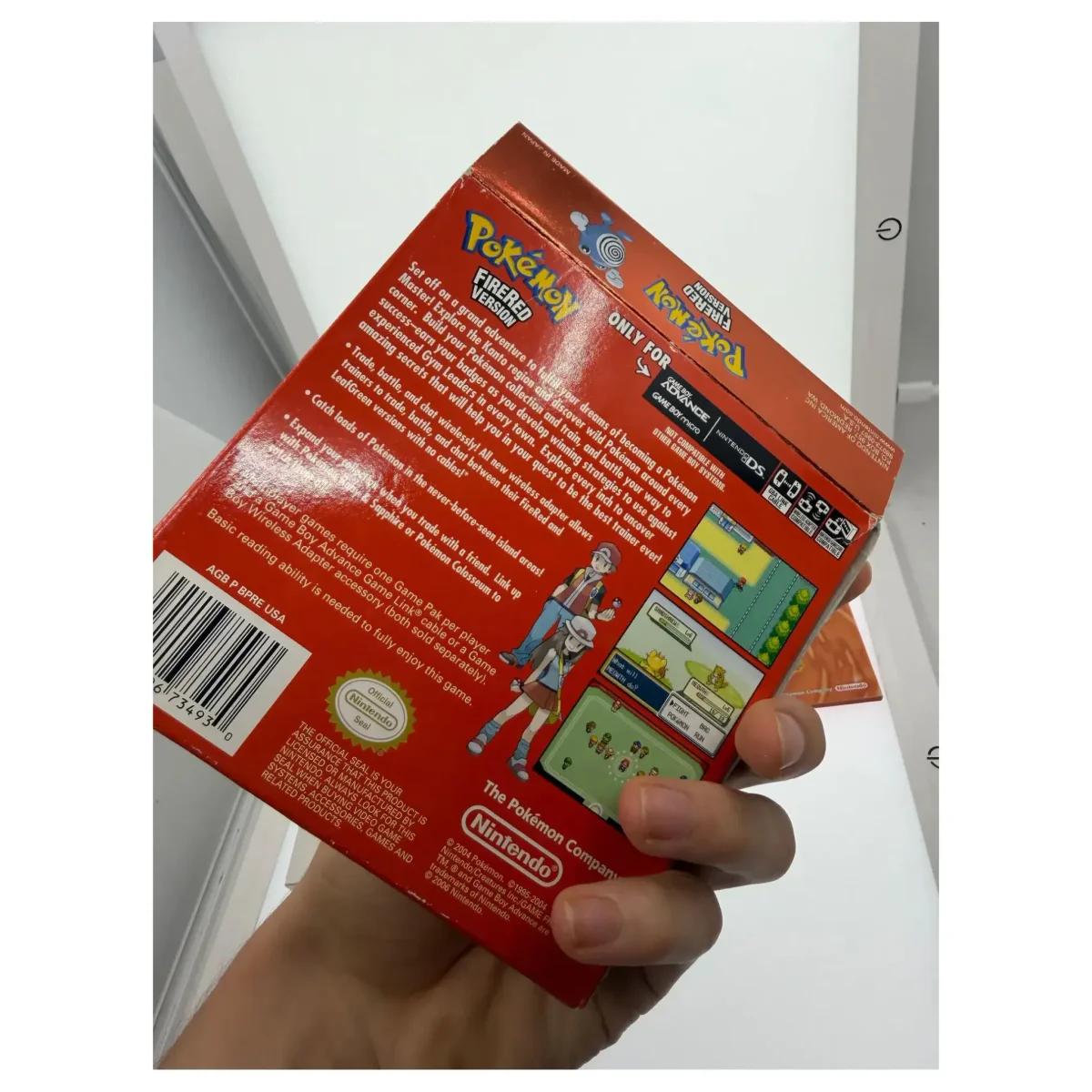 Pokemon FireRed Game Boy Advance Label — Game in doos