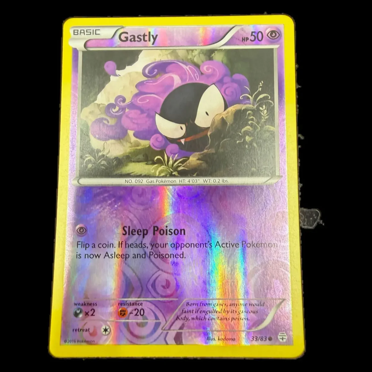 Pokemon Gastly Reverse Holo — Generations 33/83 (Pokemon Kaarten) — Enkelt kort