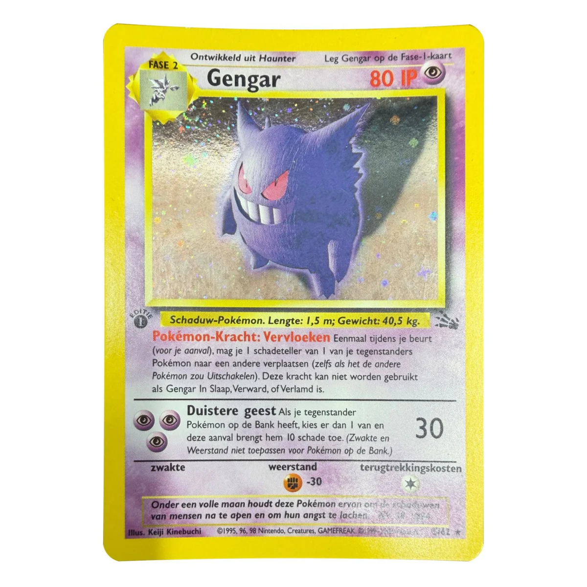 Pokemon Gengar Holo 1st Edition (Nederlands) — Fossil 5/62 (Pokemon Kaarten) — Jednotlivá karta