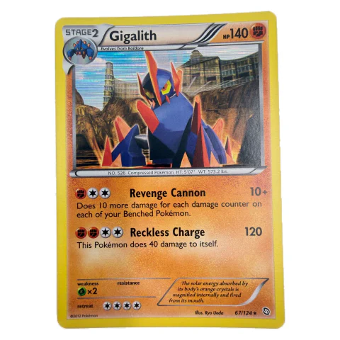 Pokemon Gigalith Holo — Dragons Exalted 67/124 — Pokémon kortelės