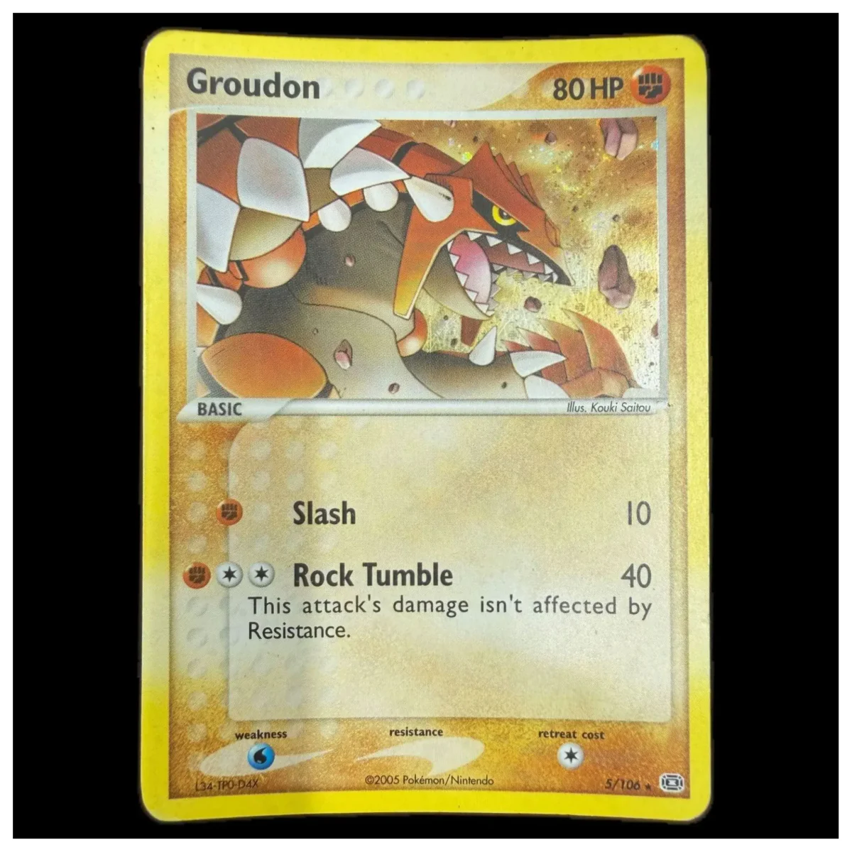 Pokemon Groudon Holo — EX Emerald 5/106 (Pokemon Kaarten) — Detailfoto 1