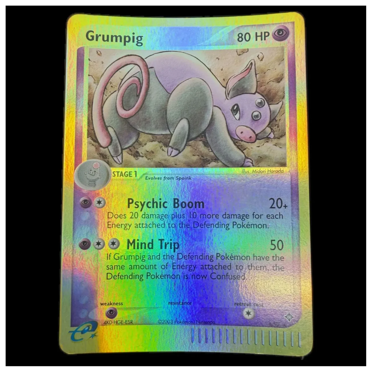 Pokemon Grumpig Reverse Holo — EX Dragon 6/97 Pokemon Kaarten Voorkant — Losse kaart