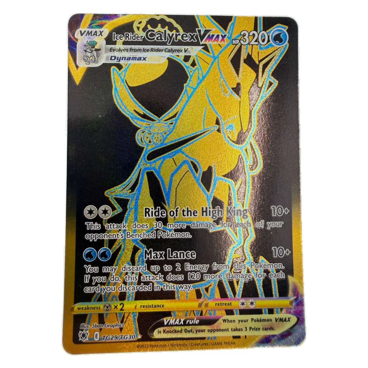 Pokemon Ice Rider Calyrex VMAX Gold — Astral Radiance Trainer Gallery TG29/TG30 (Pokemon Kaarten) — Einzelkarte