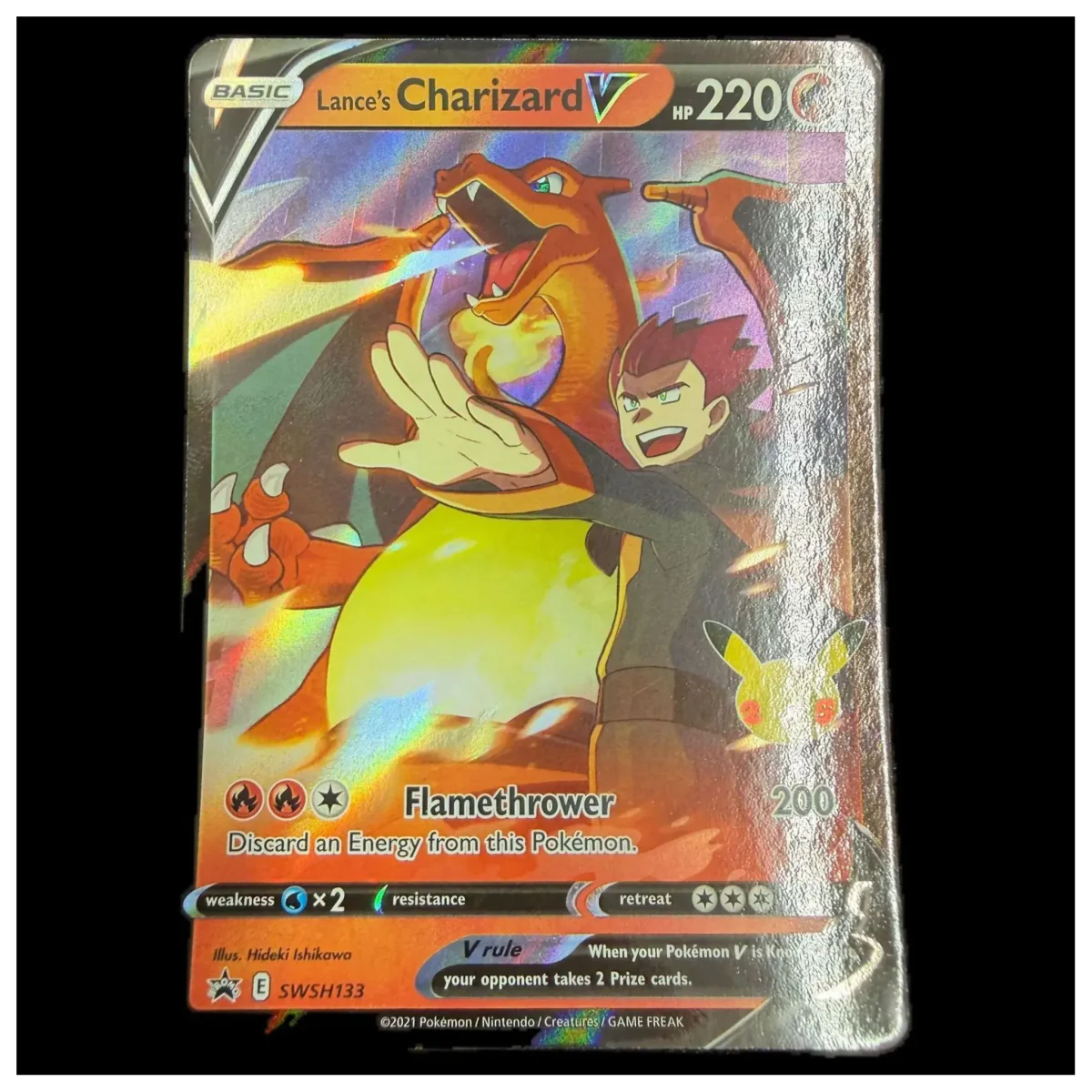 Pokemon Lance's Charizard V — SWSH Black Star Promo SWSH133 (Pokemon Kaarten) — Jednotlivá karta