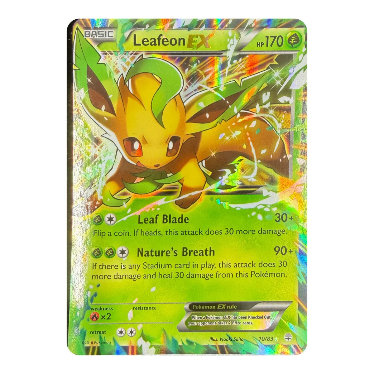 Pokemon Leafeon EX — Generations 10/83 Pokemon Kaarten Detail — Losse kaart