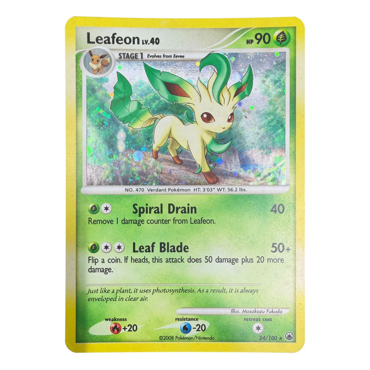 Pokemon Leafeon Holo — Majestic Dawn 24/100 (Pokemon Kaarten) — Detailfoto 1