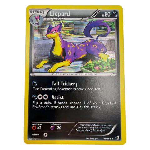 Pokemon Liepard Holo — Boundaries Crossed 91/149 — Pokémon kortelės