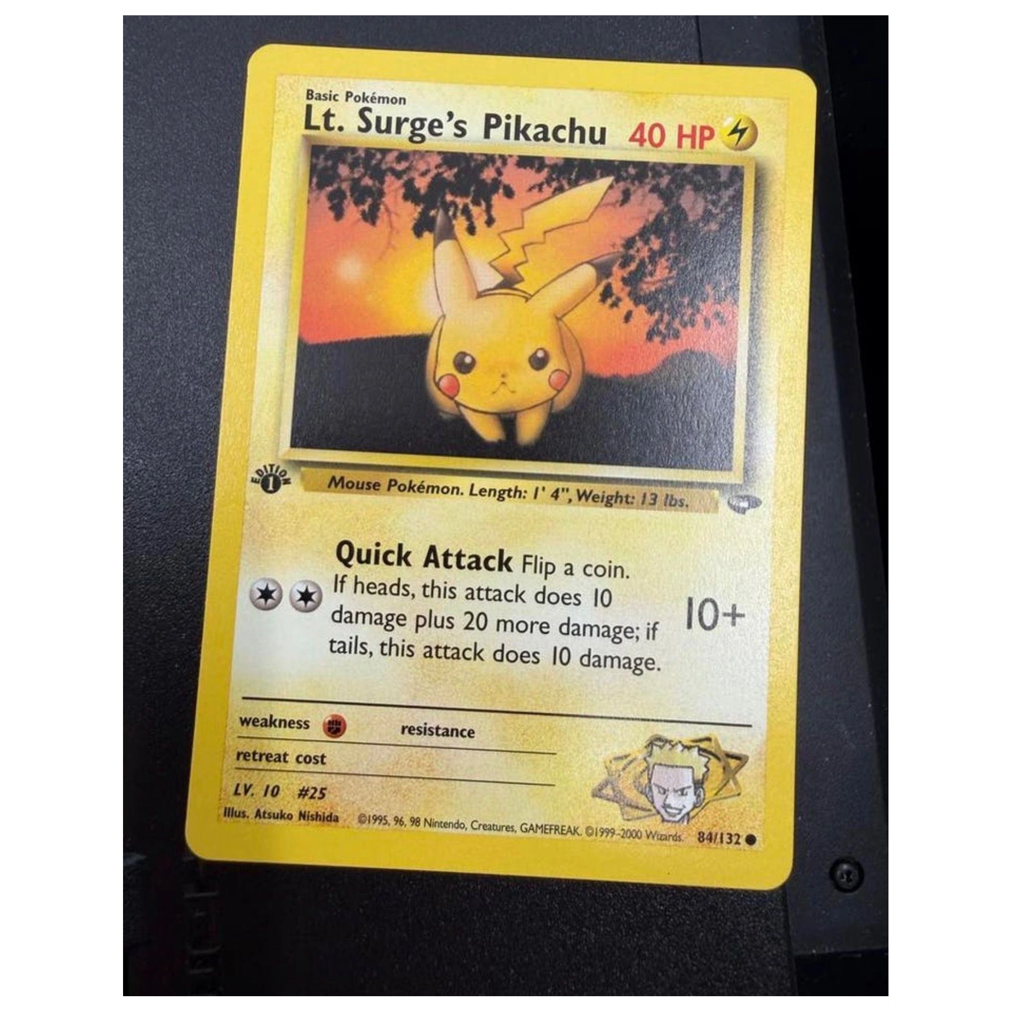 Pokemon Lt. Surge's Pikachu 1st Edition (84/132, Gym Challenge) (Pokemon Kaarten) Losse kaart — Near Mint staat — origineel kopen bij Gameshop Enter