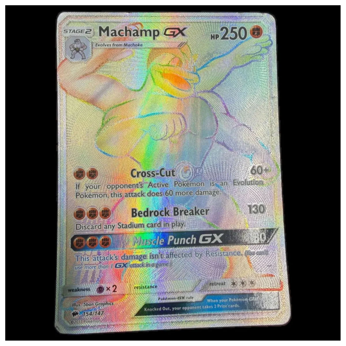 Pokemon Machamp GX Rainbow Rare — Burning Shadows 154/147 (Pokemon Kaarten) — Carta singola