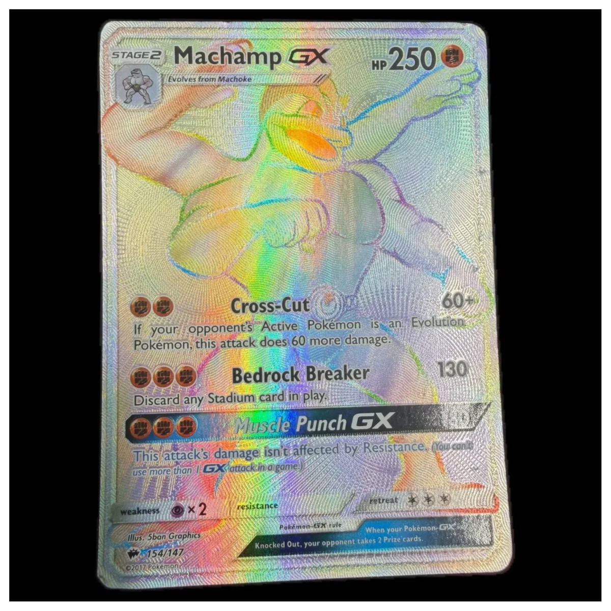 Pokemon Machamp GX Rainbow Rare — Burning Shadows 154/147 (Pokemon Kaarten) — detailní fotografie 1