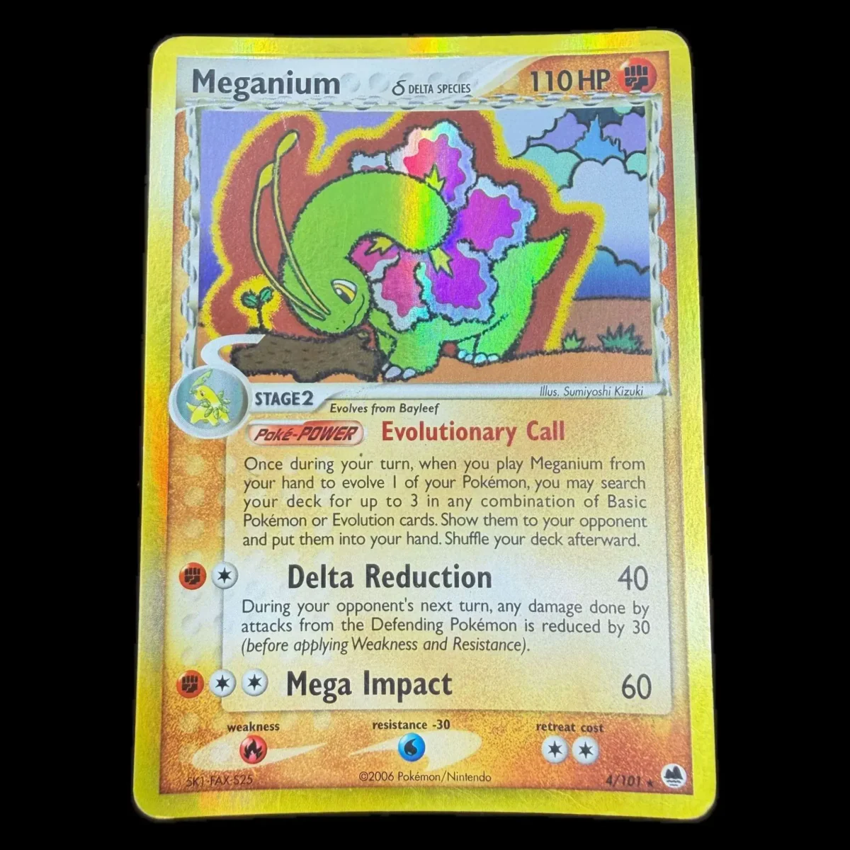 Pokemon Meganium Delta Species Holo — EX Dragon Frontiers 4/101 (Pokemon Kaarten) — Единична карта