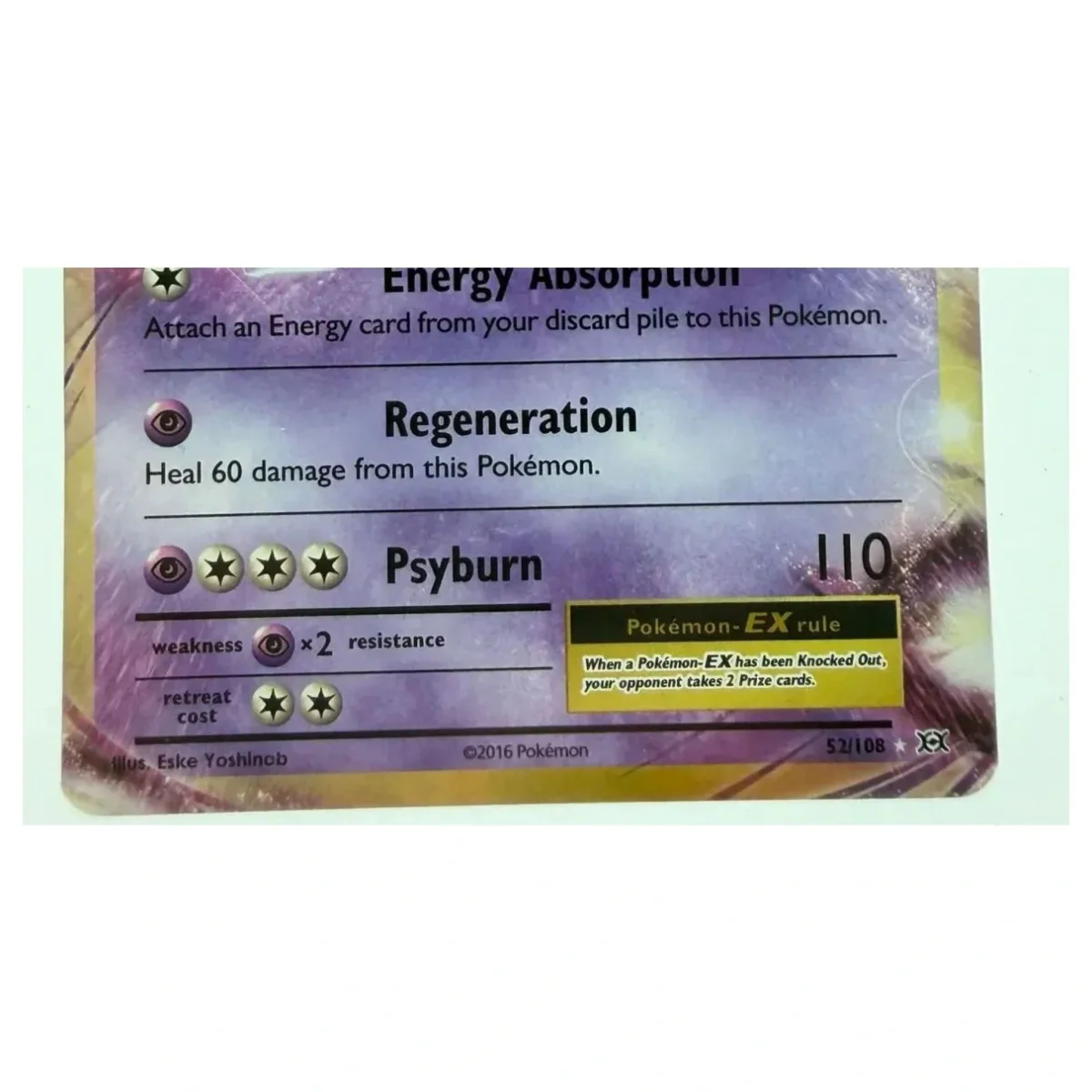 Pokemon Mewtwo EX — 52/108 (XY Evolutions) (Pokemon Kaarten) — Detailfoto 3