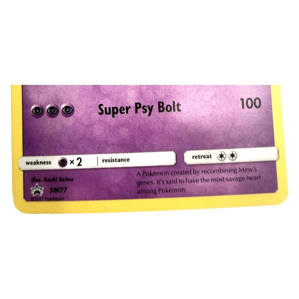 Pokemon Mewtwo — SM Black Star Promo SM77 Pokemon Kaarten Binnenkant — Losse kaart