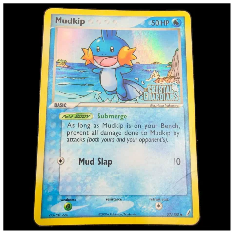 Pokemon Mudkip Reverse Holo (Stamped) — EX Crystal Guardians 57/100 — Pokémon-Karten