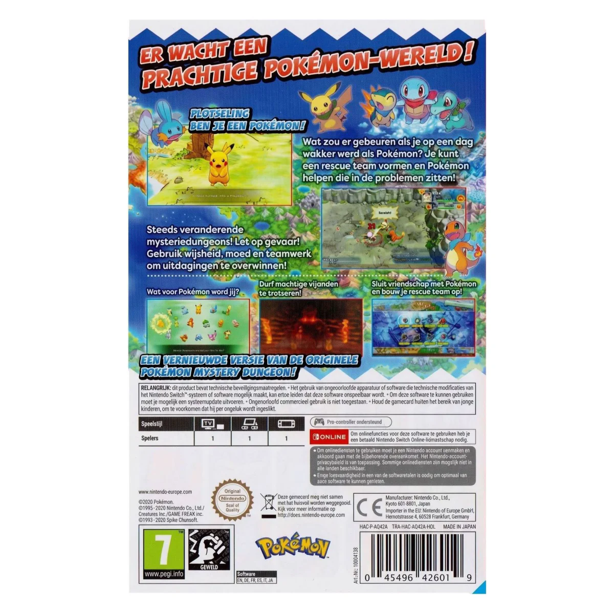 Pokemon Mystery Dungeon: Rescue Team DX (Nintendo Switch) — tył opakowania