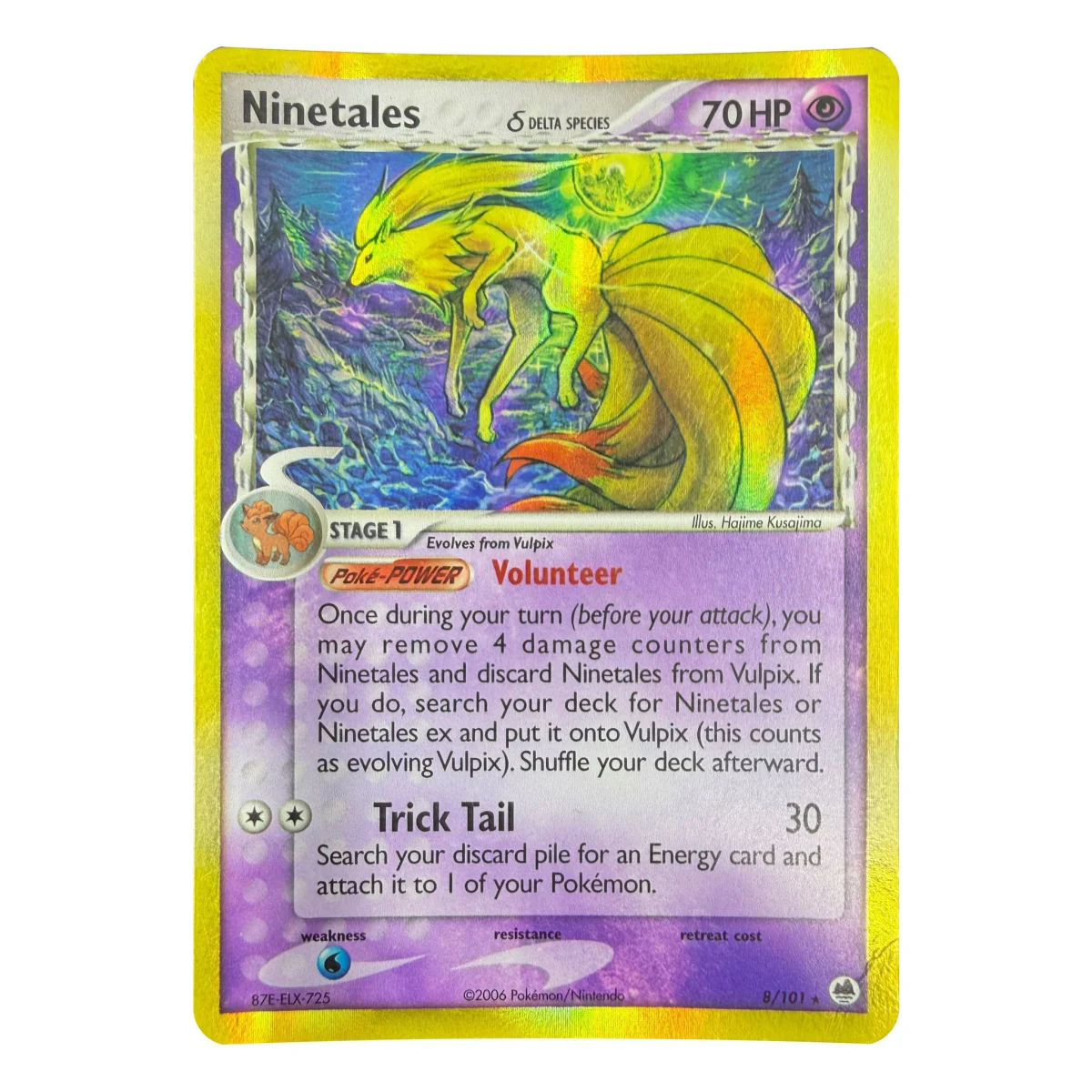 Pokemon Ninetales Delta Species Holo — EX Dragon Frontiers 8/101 (Pokemon Kaarten) — φωτογραφία λεπτομέρειας 1