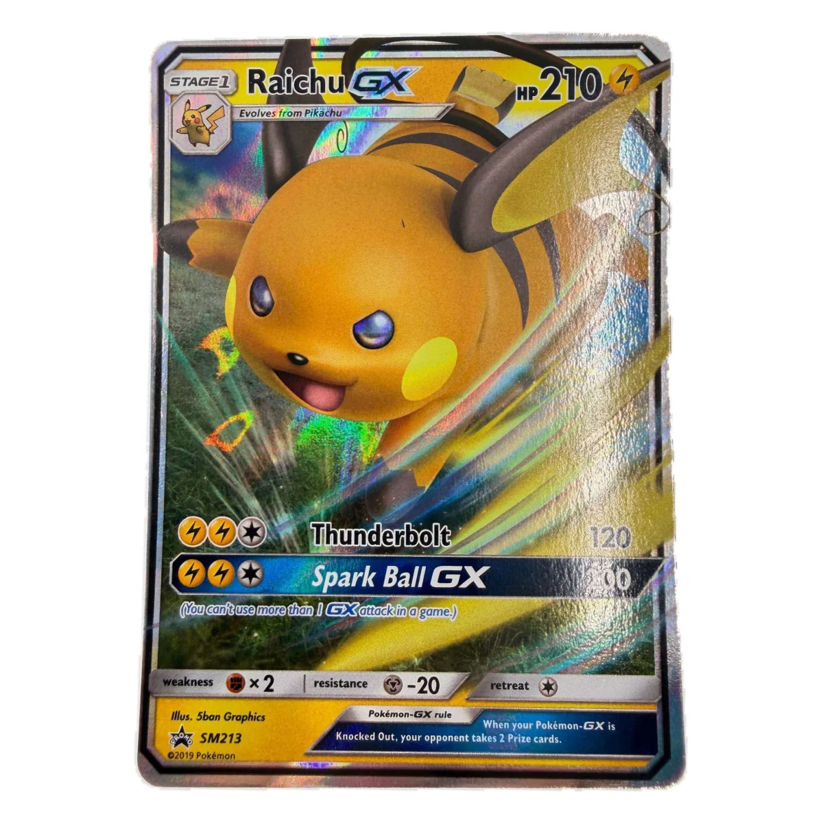Pokemon Raichu GX — SM Black Star Promo SM213 (Pokemon Kaarten) — Einzelkarte