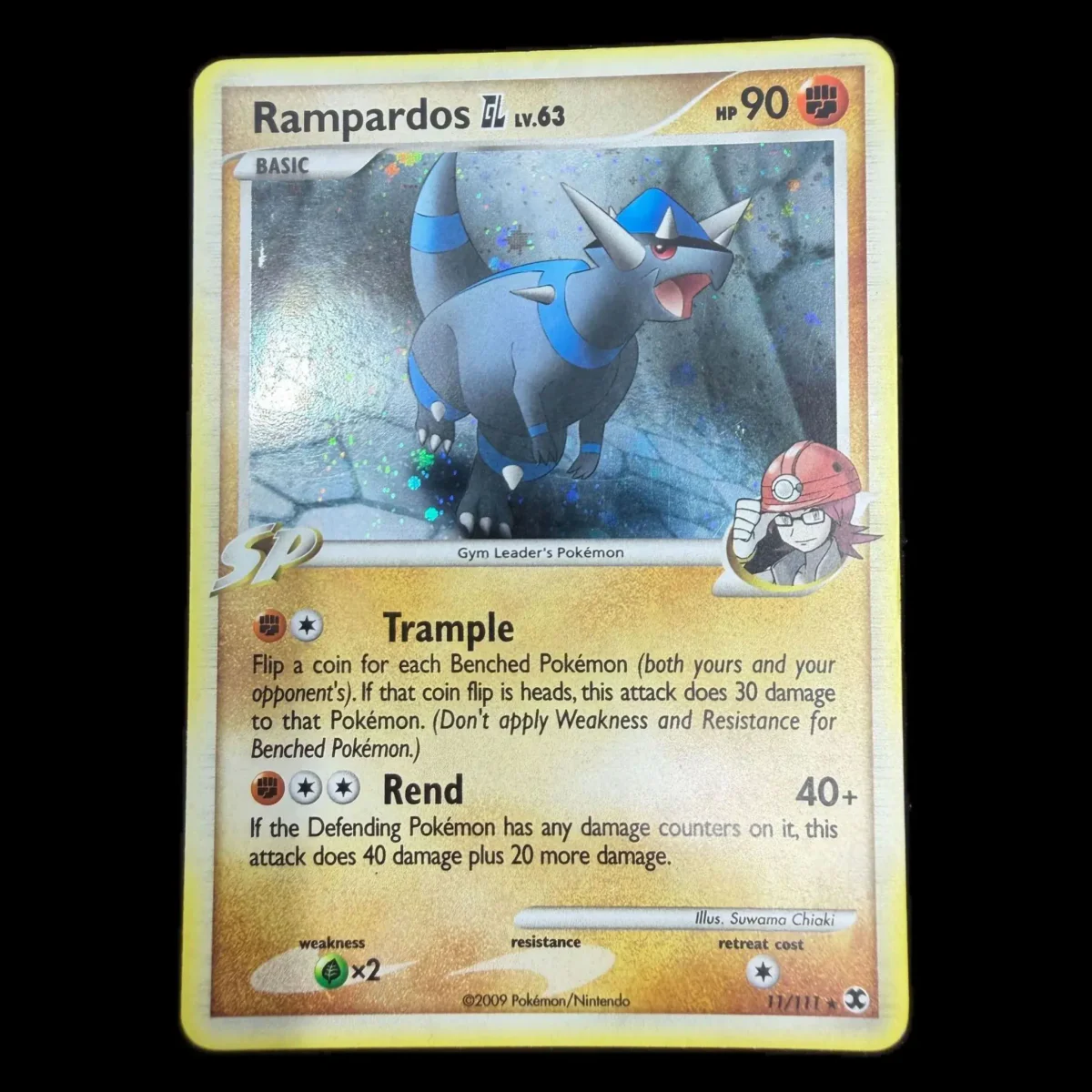 Pokemon Rampardos GL Holo — Rising Rivals 11/111 Pokemon Kaarten Voorkant — Losse kaart