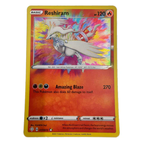 Pokemon Reshiram Amazing Rare — Shining Fates 017/072 — Pokémon kortelės