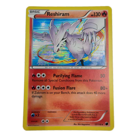 Pokemon Reshiram Holo — Plasma Freeze 17/116 — Pokémon kortelės
