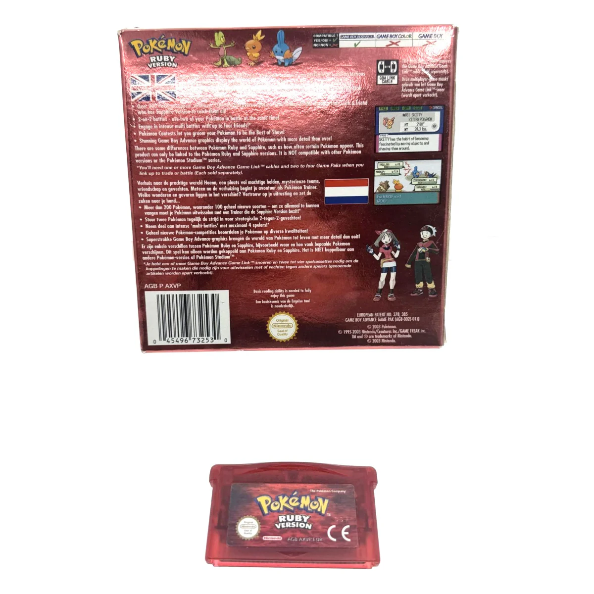 Pokemon Ruby Version (Game Boy Advance) — zadní strana