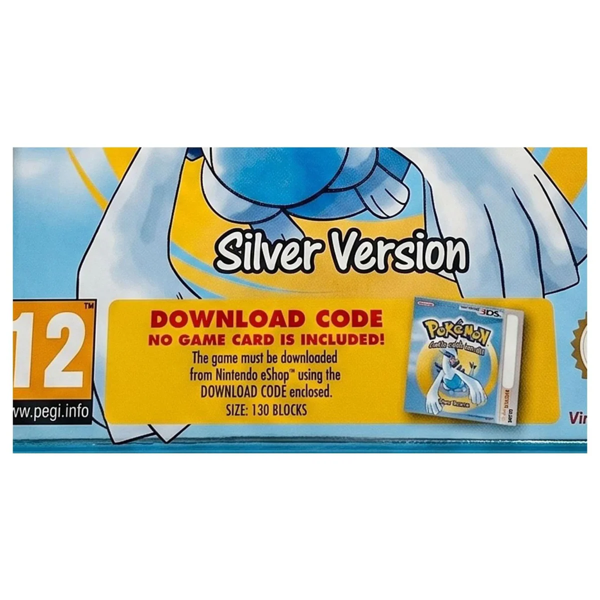 Pokemon Silver Version (3DS eShop doos) Nintendo 3DS Binnenkant — Game in doos