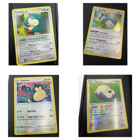 Pokemon Snorlax Lot — 4 Kaarten: Holo, Reverse Holo en Promo — Pokemon Kaarten