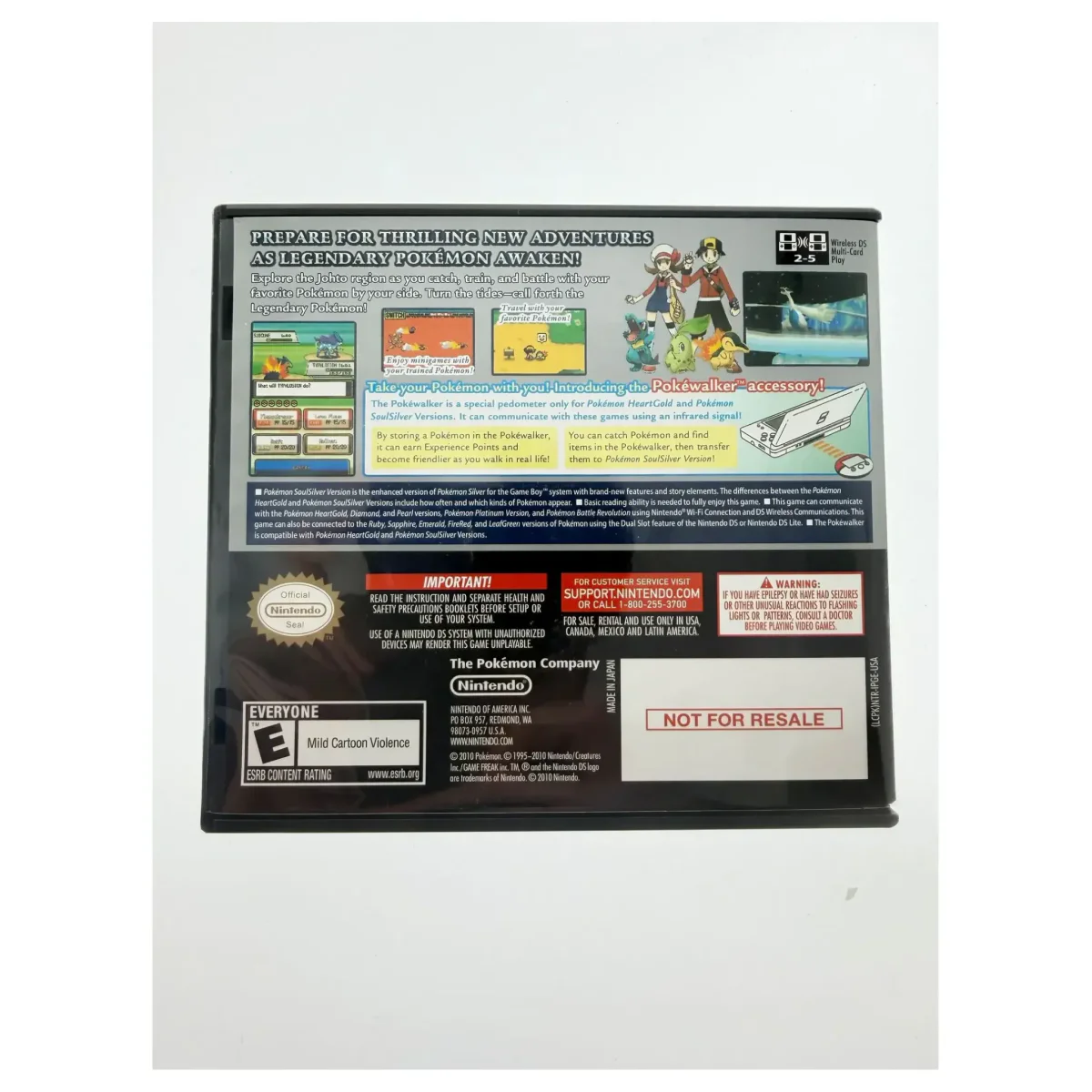 Pokemon SoulSilver (Not For Resale, USA) (Nintendo DS) — bagside