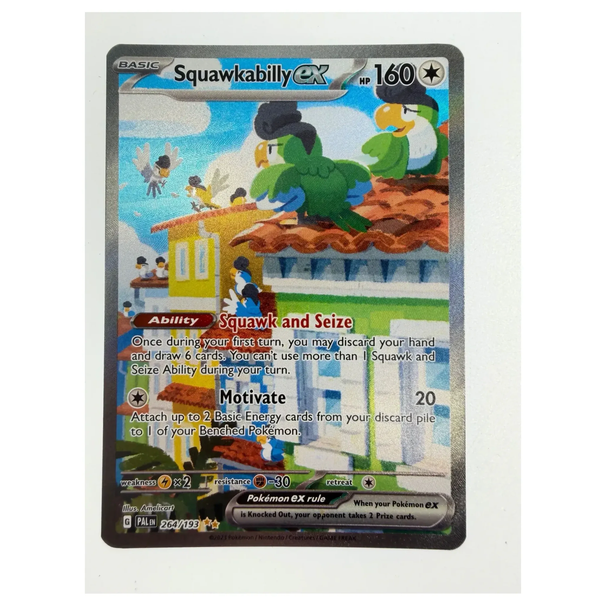 Pokemon Squawkabilly ex — Paldea Evolved 264/193 (Pokemon Kaarten) Losse kaart — Near Mint staat — origineel kopen bij Gameshop Enter