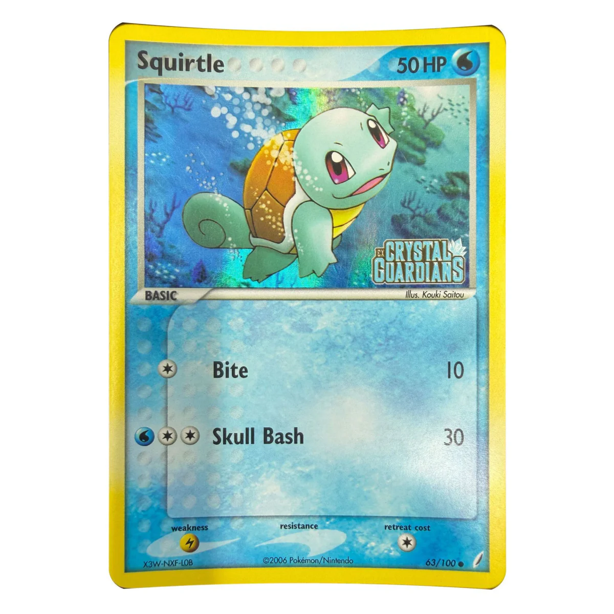 Pokemon Squirtle Reverse Holo (Stamped) — EX Crystal Guardians 63/100 (Pokemon Kaarten) — Jednotlivá karta