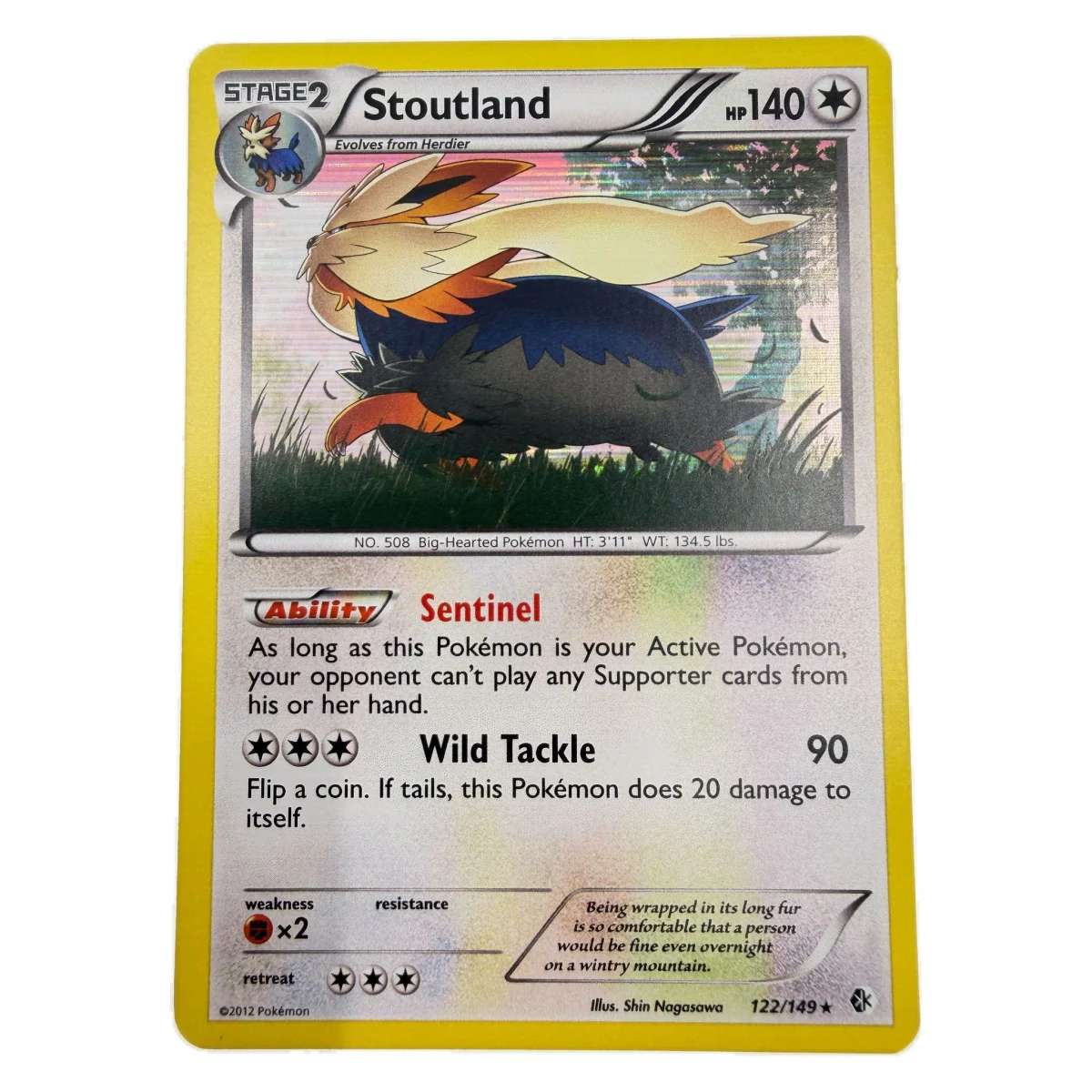 Pokemon Stoutland Holo — Boundaries Crossed 122/149 (Pokemon Kaarten) — Carta avulsa