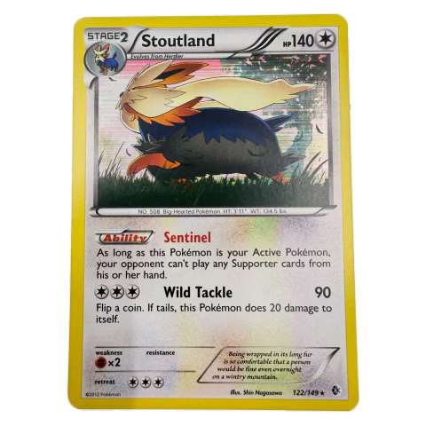 Pokemon Stoutland Holo — Boundaries Crossed 122/149 — Pokémon kortelės