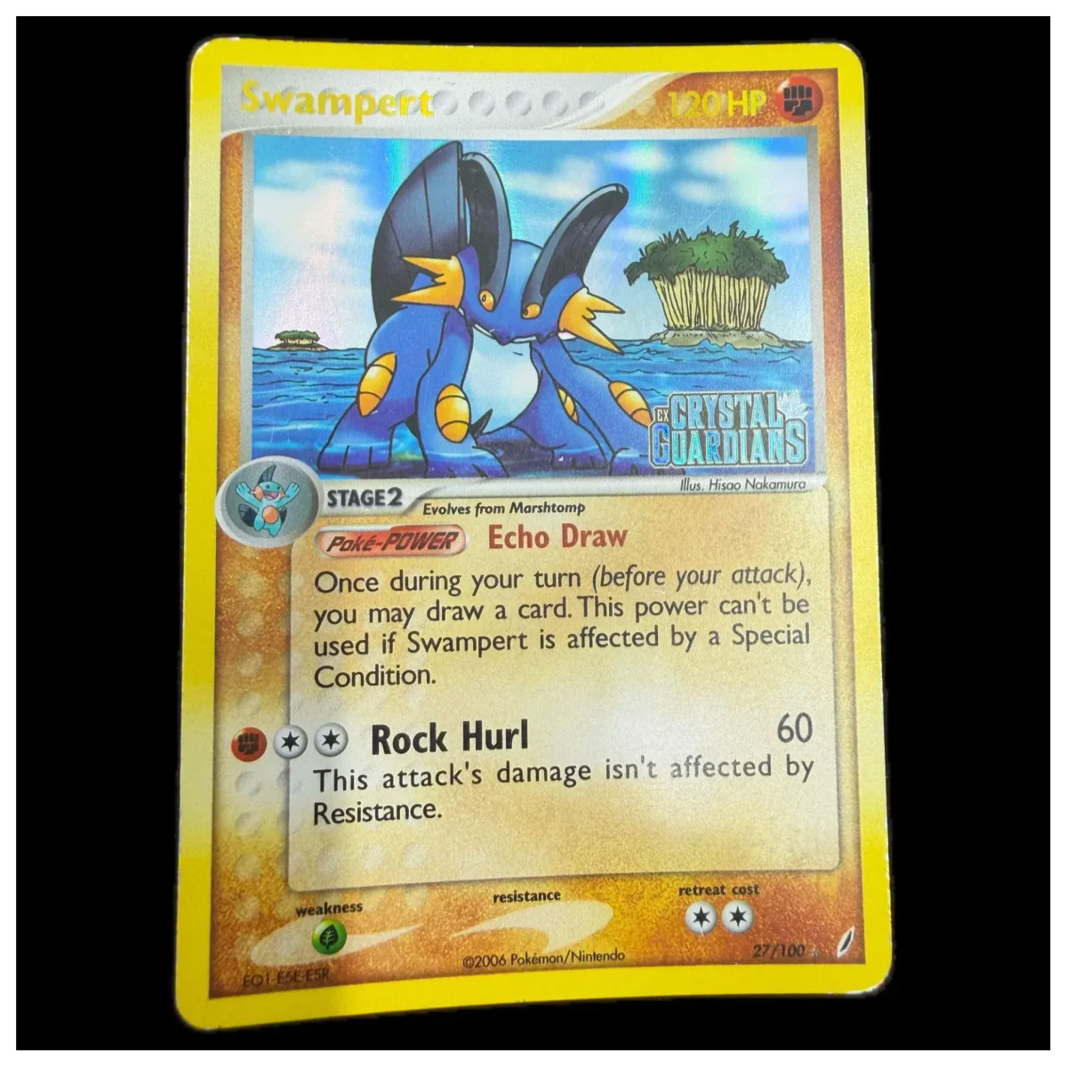 Pokemon Swampert Reverse Holo (Stamped) — EX Crystal Guardians 27/100 (Pokemon Kaarten) — Jednotlivá karta