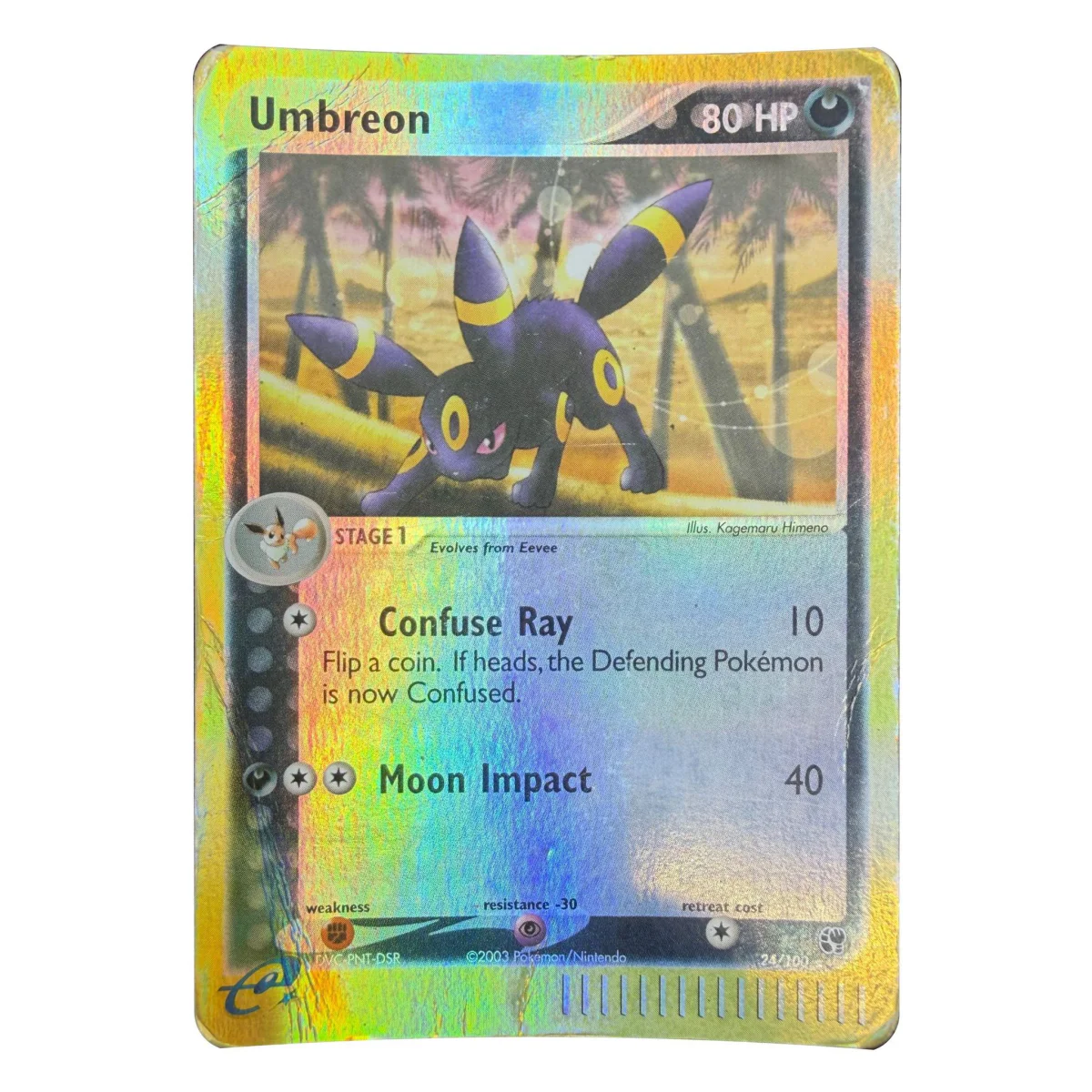 Pokemon Umbreon Reverse Holo — EX Sandstorm 24/100 (Pokemon Kaarten) — fotografia de pormenor 1