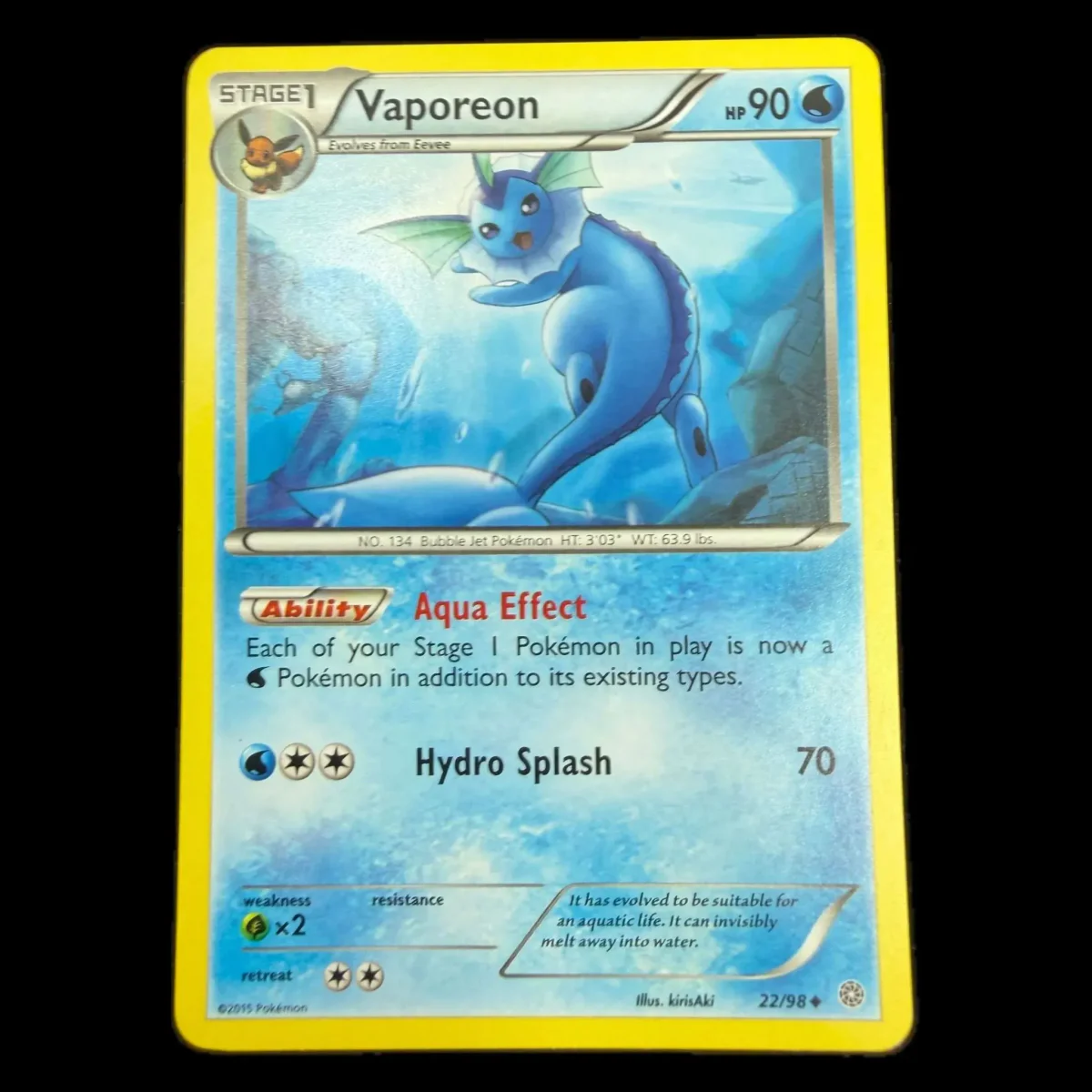 Pokemon Vaporeon — Ancient Origins 22/98 (Pokemon Kaarten) — Yksittäinen kortti