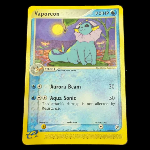 Pokemon Vaporeon — EX Sandstorm 25/100 — Pokémon-Karten