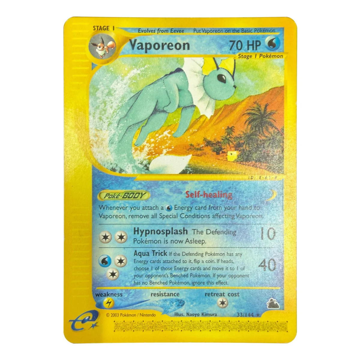 Pokemon Vaporeon — Skyridge 33/144 Pokemon Kaarten Detail — Losse kaart
