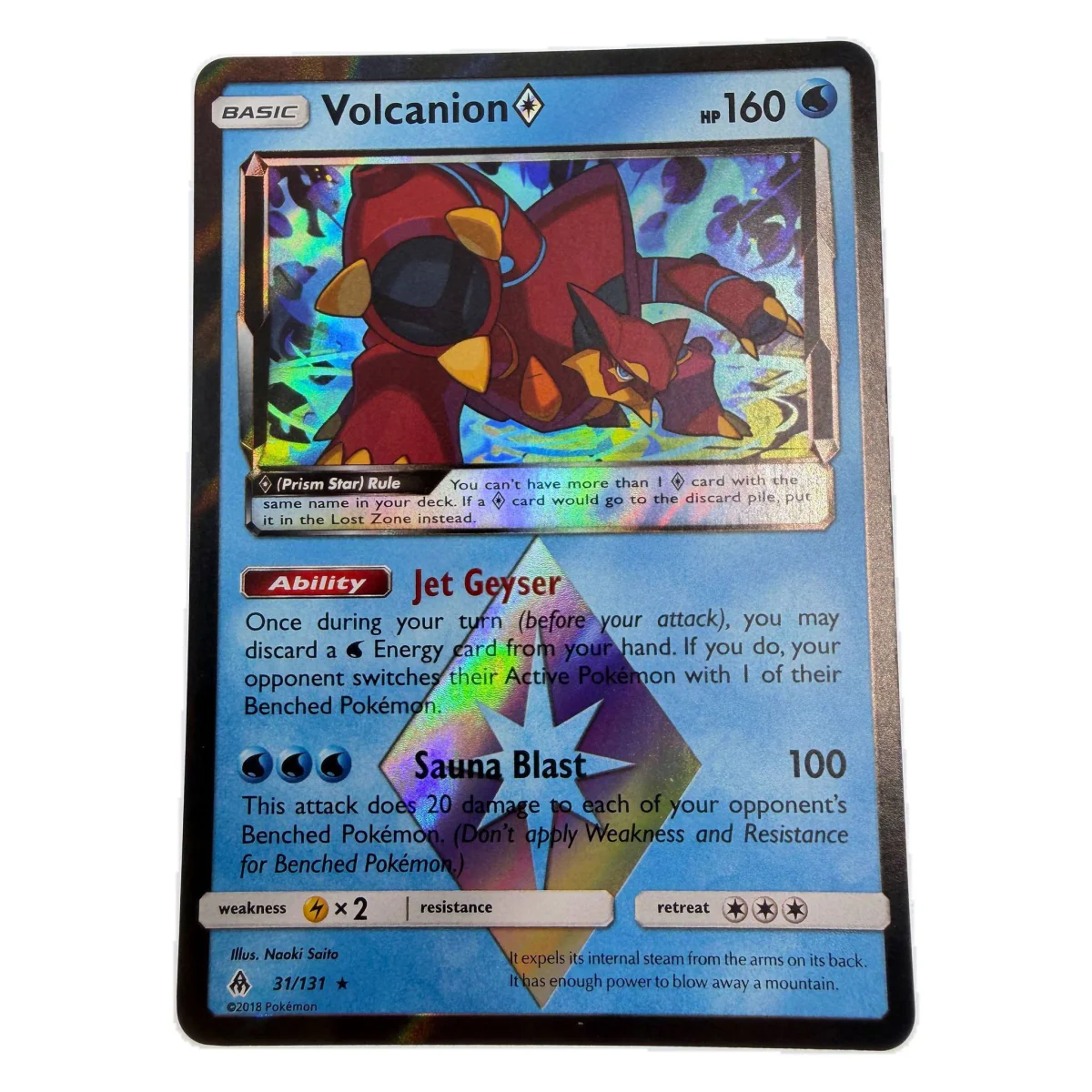 Pokemon Volcanion Prism Star — Forbidden Light 31/131 (Pokemon Kaarten) — Jednotlivá karta