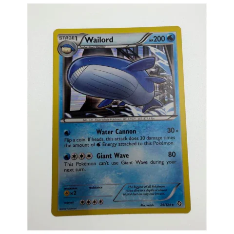 Pokemon Wailord — Dragons Exalted 26/124 (Holo Rare) — Pokémon kortelės