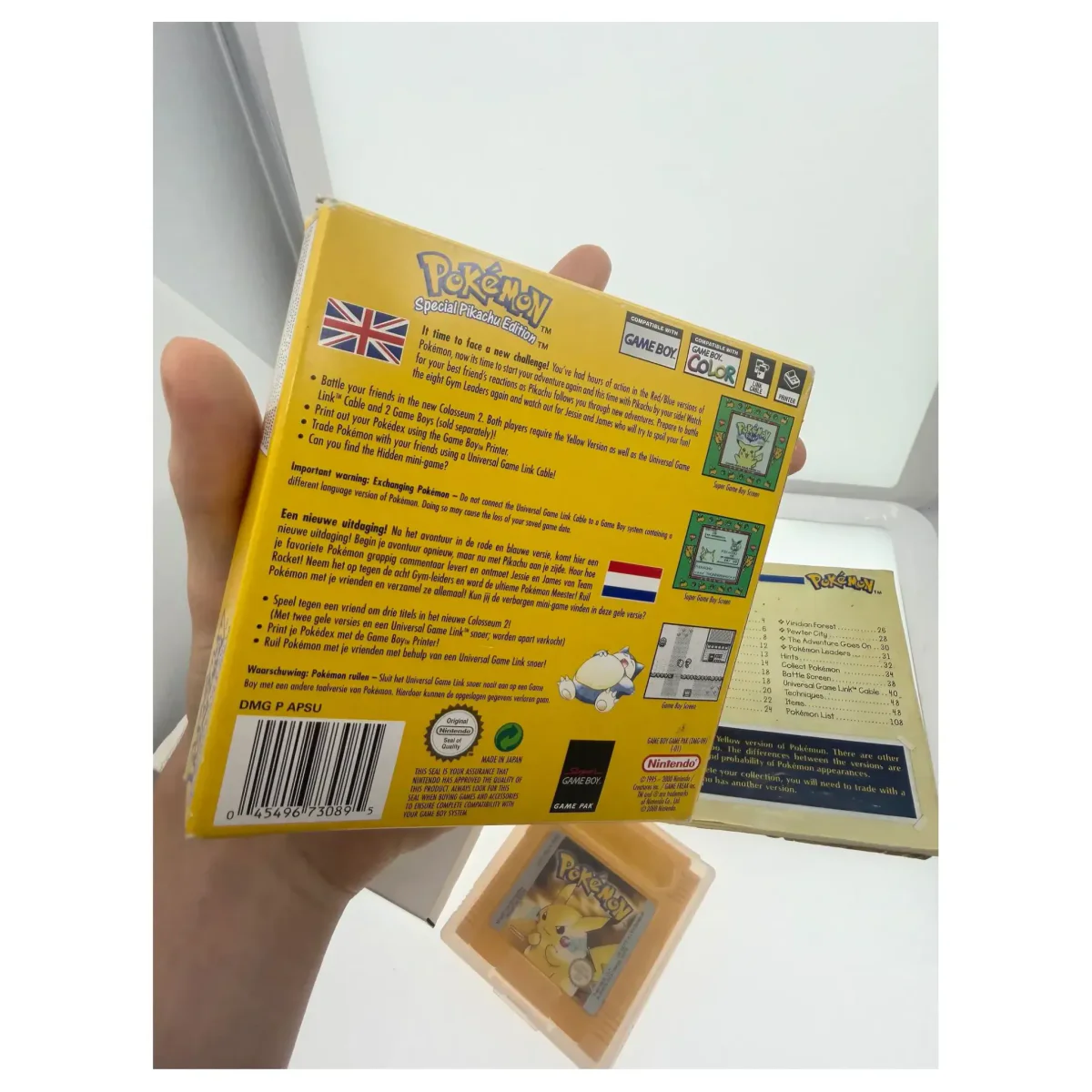 Pokemon Yellow (Game Boy / Color) — back of the box