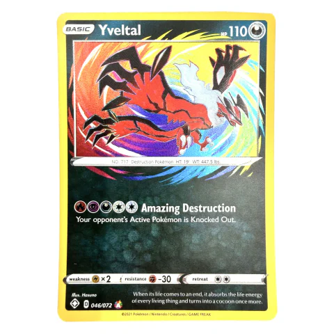 Pokemon Yveltal Amazing Rare — Shining Fates 046/072 — Pokémon kortelės