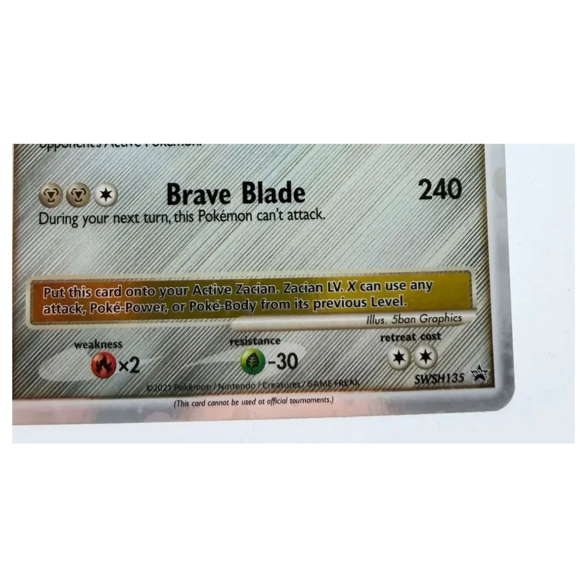Pokemon Zacian LV.X — SWSH135 (Celebrations) (Pokemon Kaarten) — Detailfoto 3