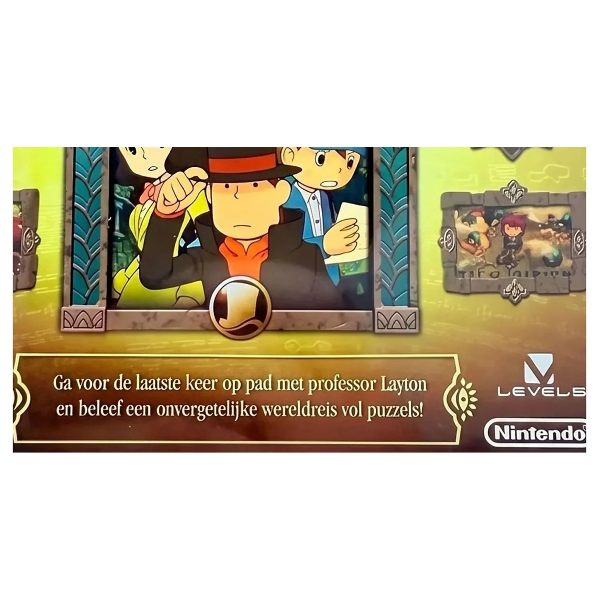Professor Layton en de Erfenis van de Azran Nintendo 3DS Binnenkant — Game in doos