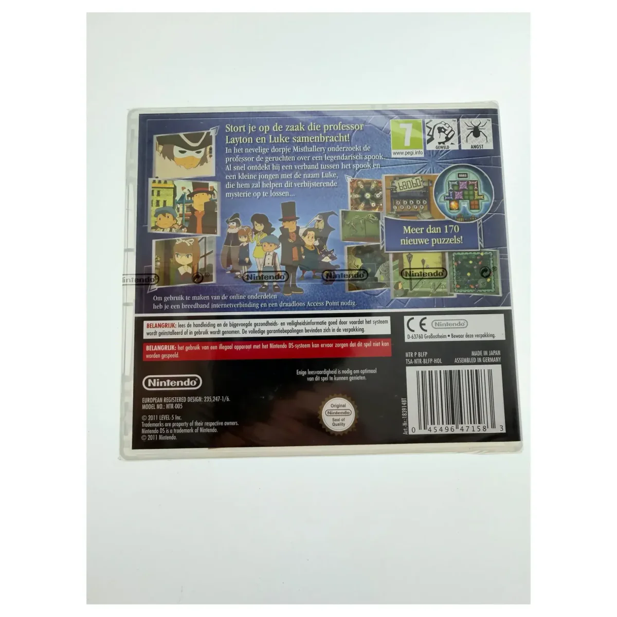 Professor Layton en de Melodie van het Spook (DS) - Sealed Nederlandstalig (Nintendo DS) — Rückseite