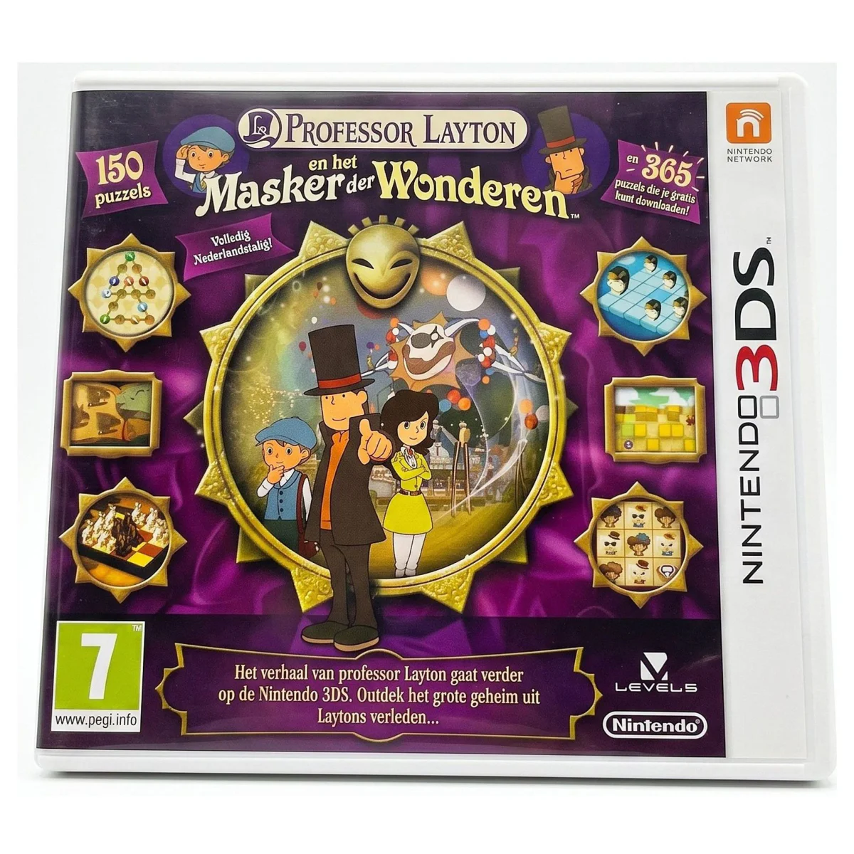 Professor Layton en het Masker der Wonderen (Nintendo 3DS) — Jogo na caixa original