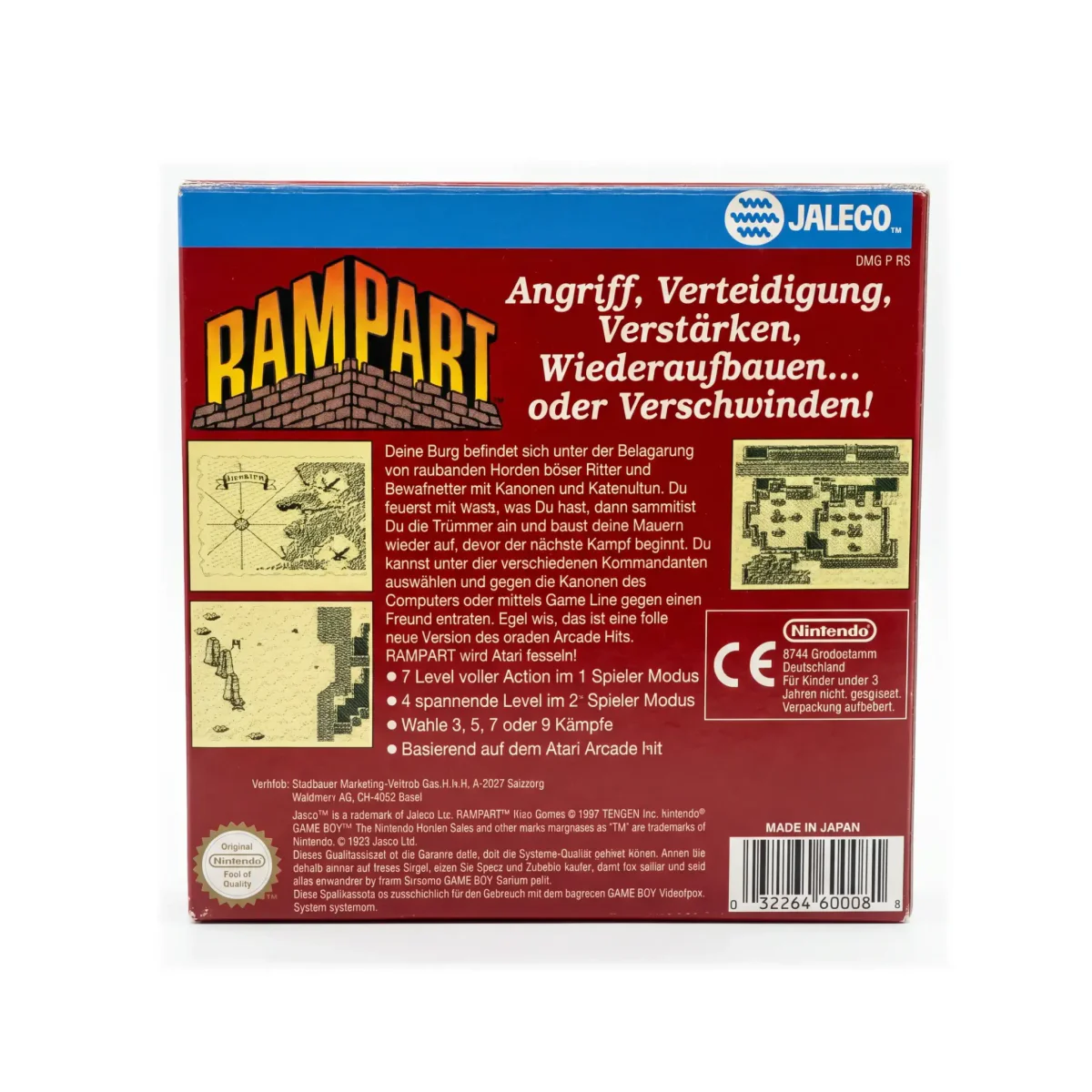 Rampart (Game Boy / Color) — parte trasera