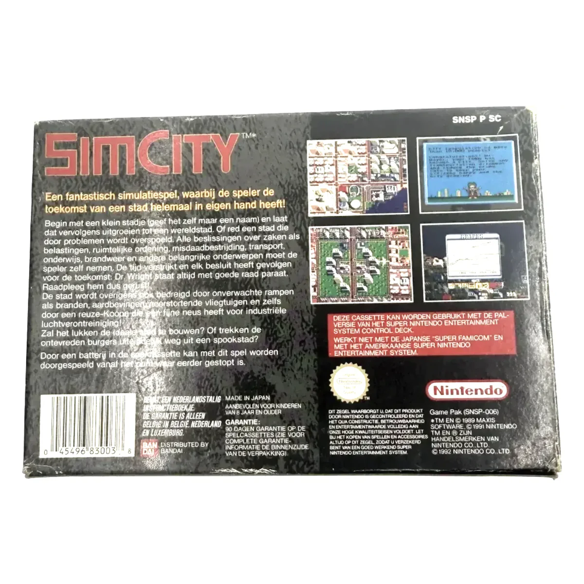 SimCity (Super Nintendo) — Rückseite